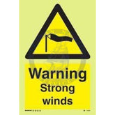 Marine Water Safety Sign: Warning Strong Winds